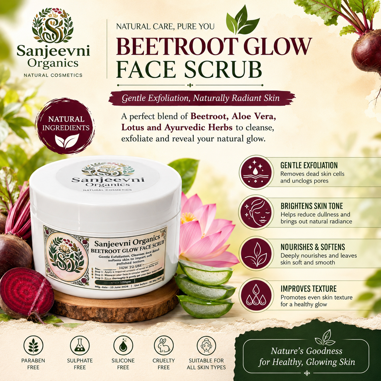 Beetroot Glow Face Scrub