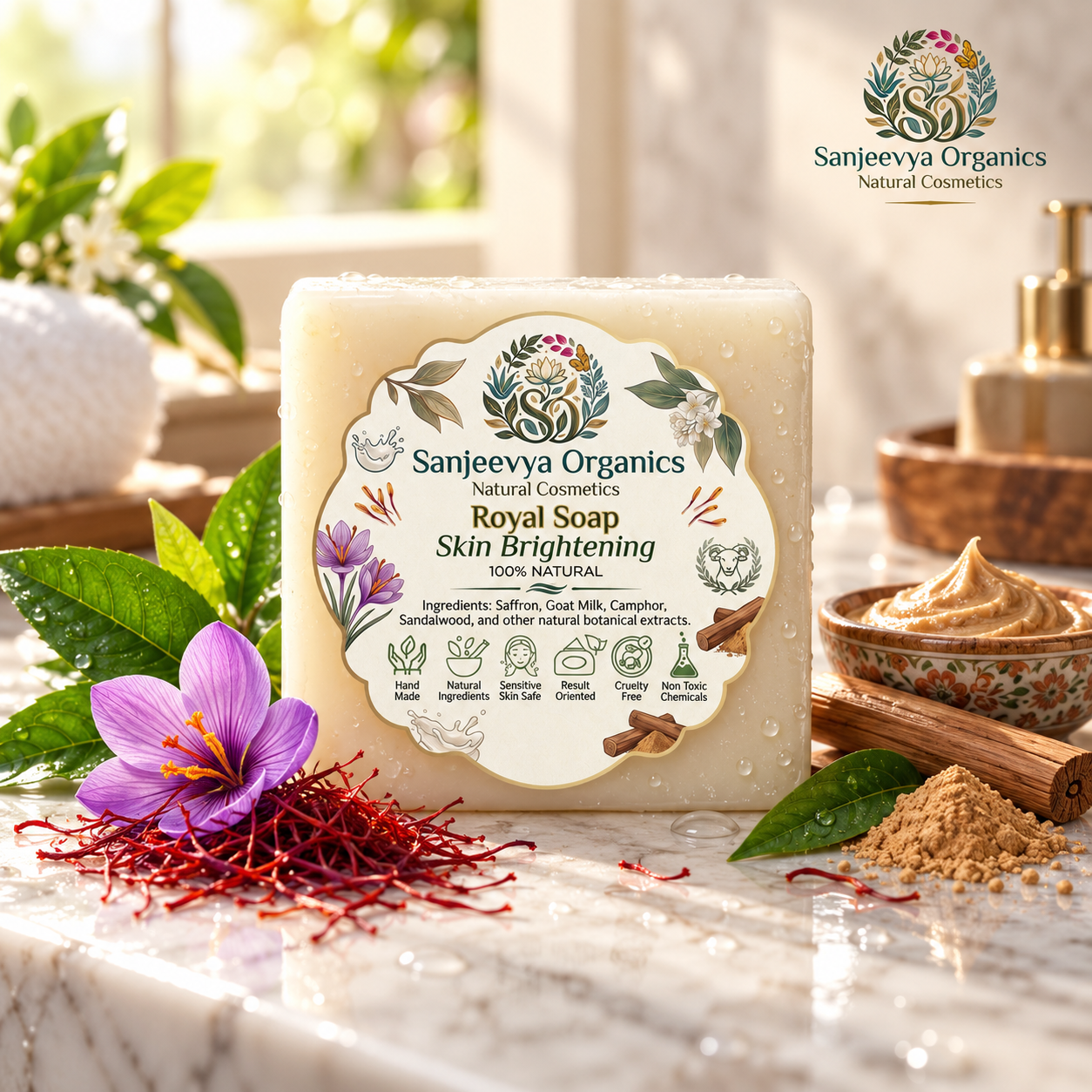 Royal Skin Brightening Soap with Saffron & Goat Milk