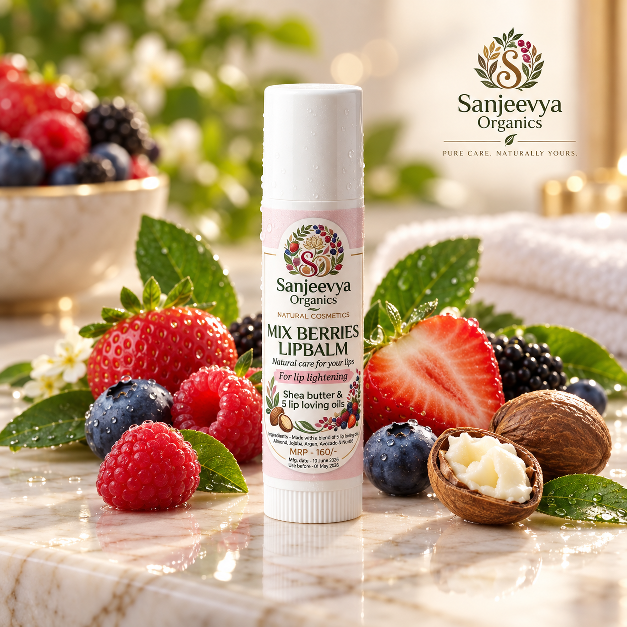 Mix Berries Lip Balm with Shea Butter & 5 Nourishing Oils