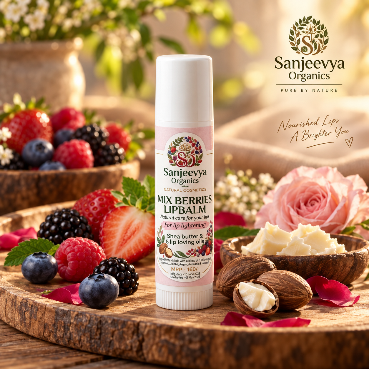 Mix Berries Lip Balm with Shea Butter & 5 Nourishing Oils