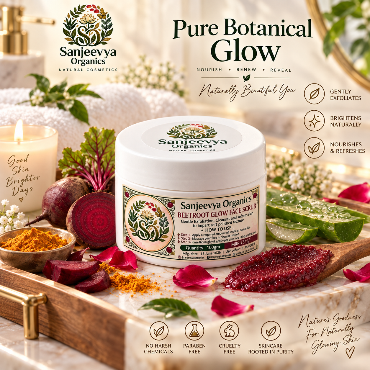 Beetroot Glow Face Scrub for Radiant Skin