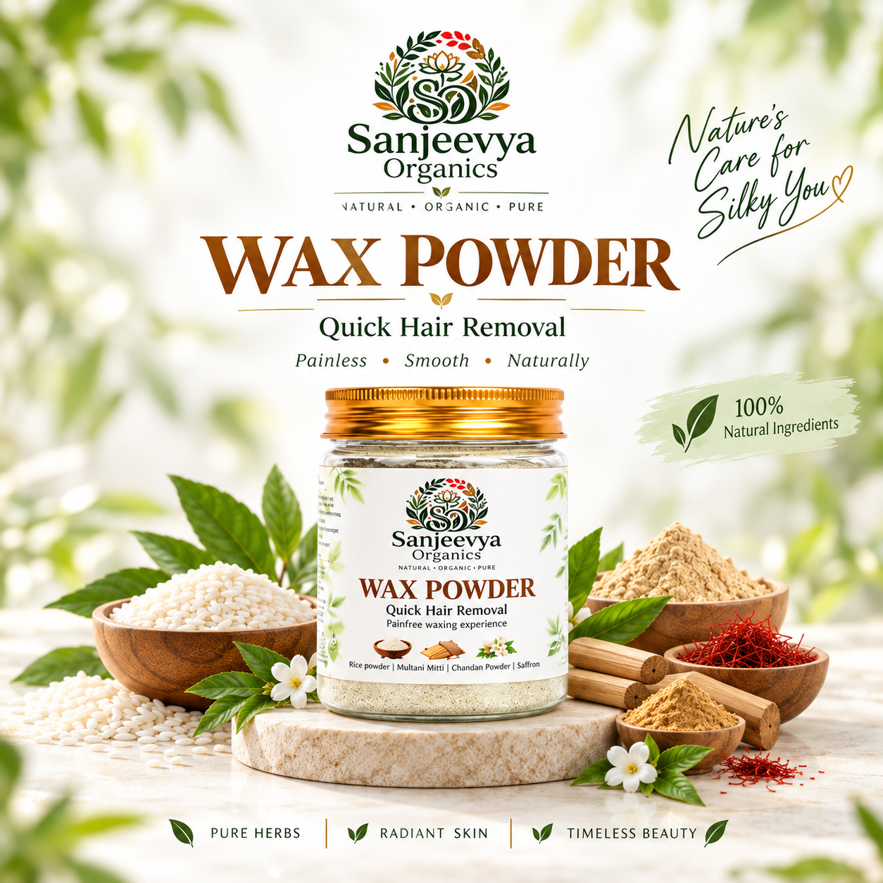 Natural Wax Powder for Quick Hair Removal