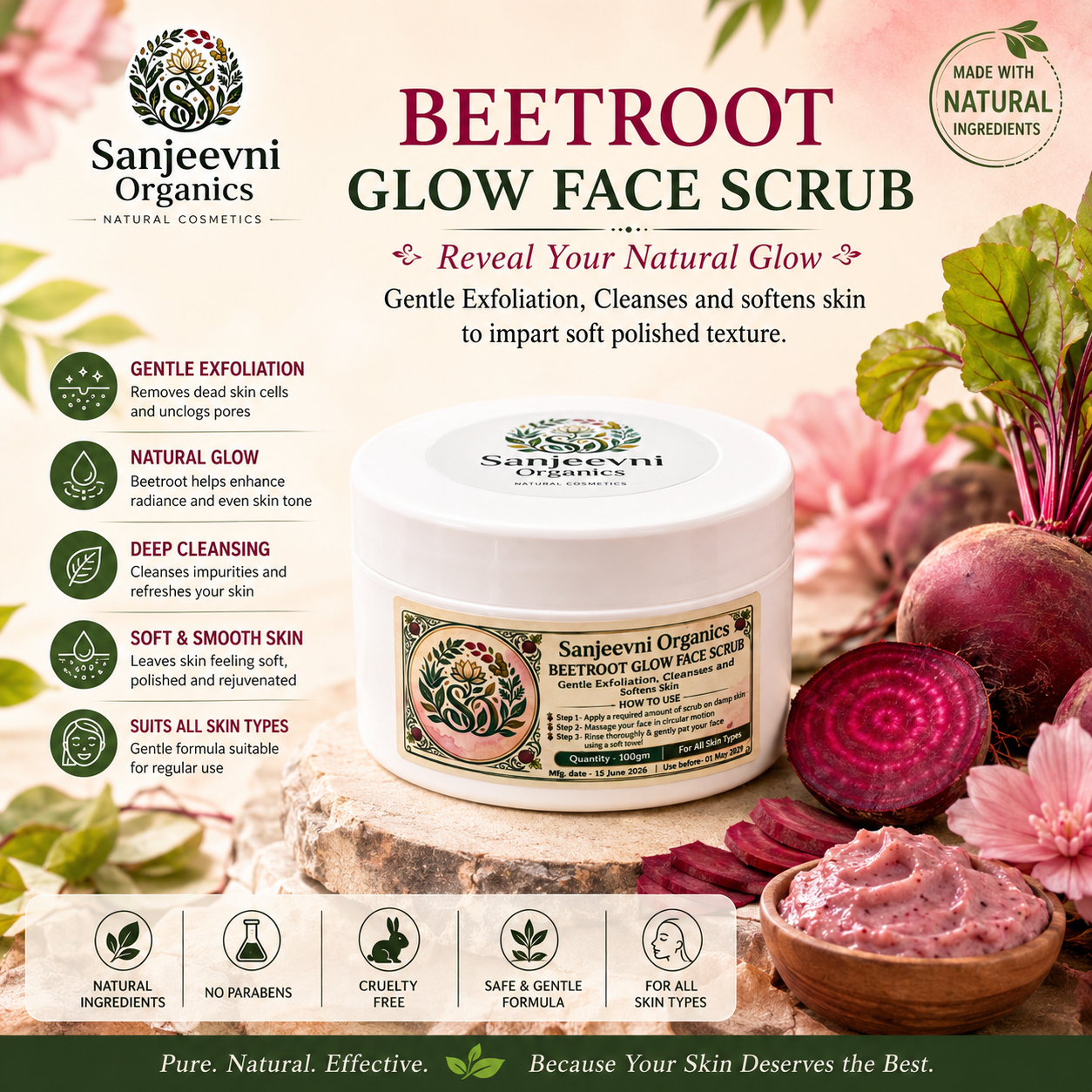 Beetroot Glow Face Scrub