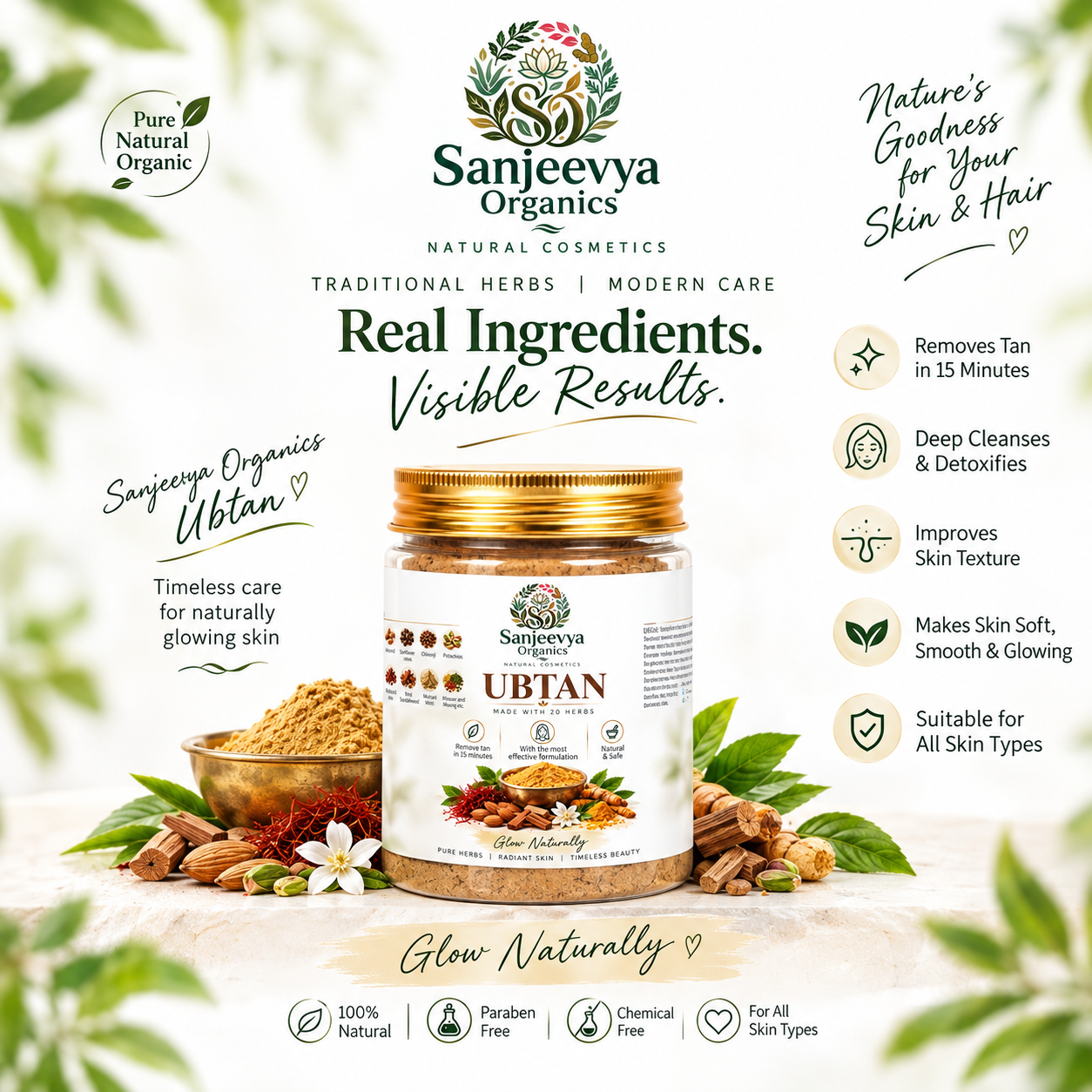 Herbal Ubtan for Glowing & Radiant Skin | Sanjeevya Organics