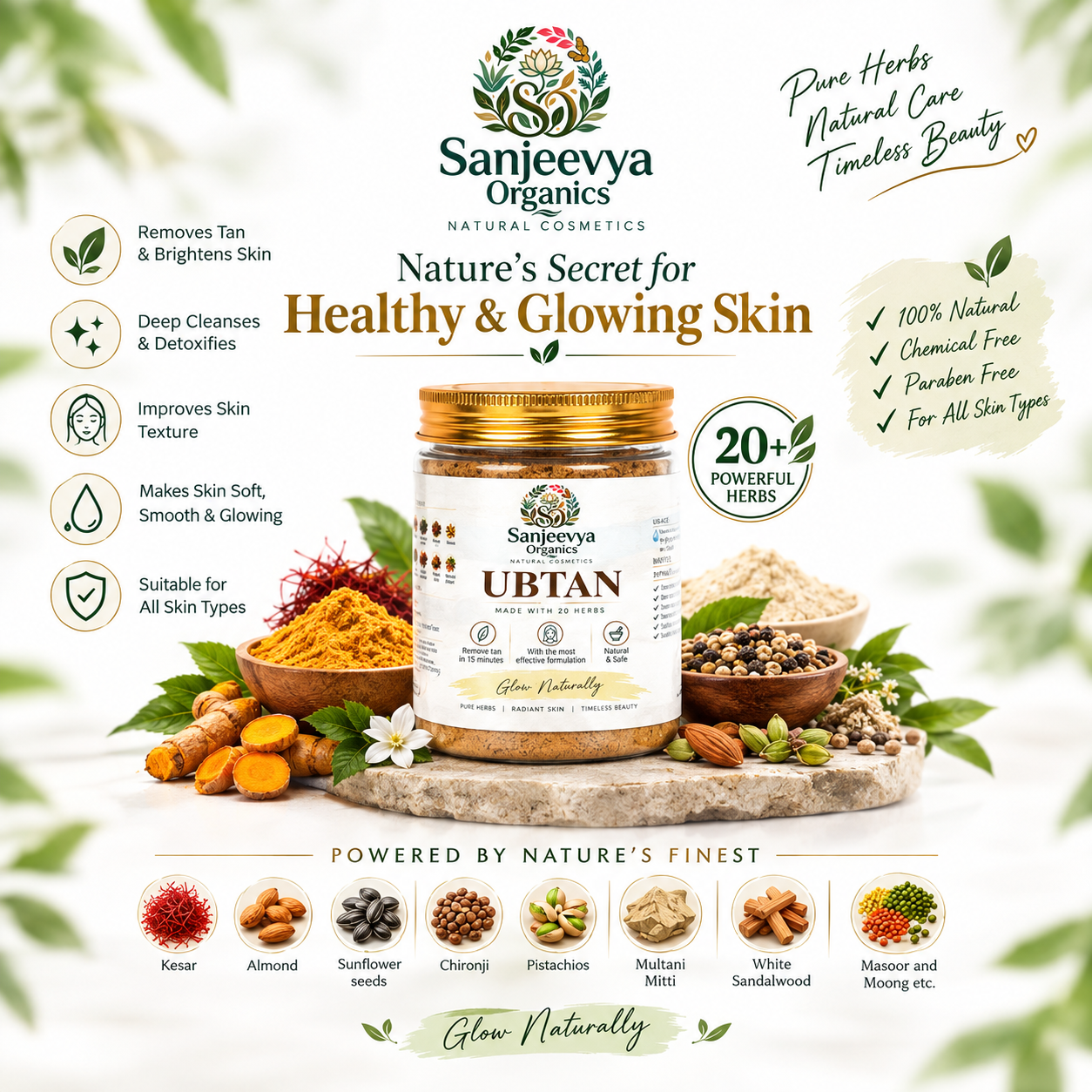 Herbal Ubtan for Glowing & Radiant Skin | Sanjeevya Organics
