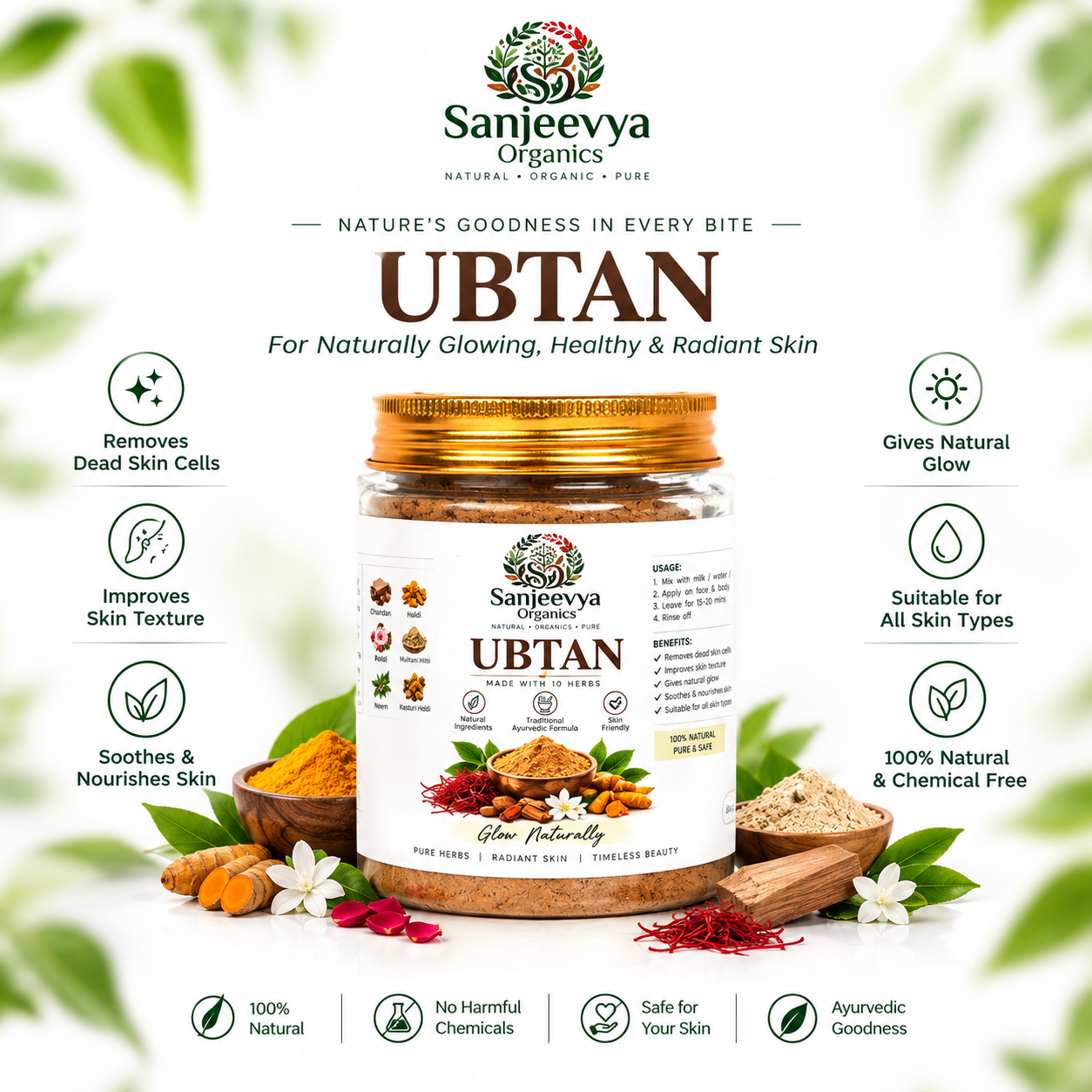 Herbal Ubtan for Glowing & Radiant Skin | Sanjeevya Organics