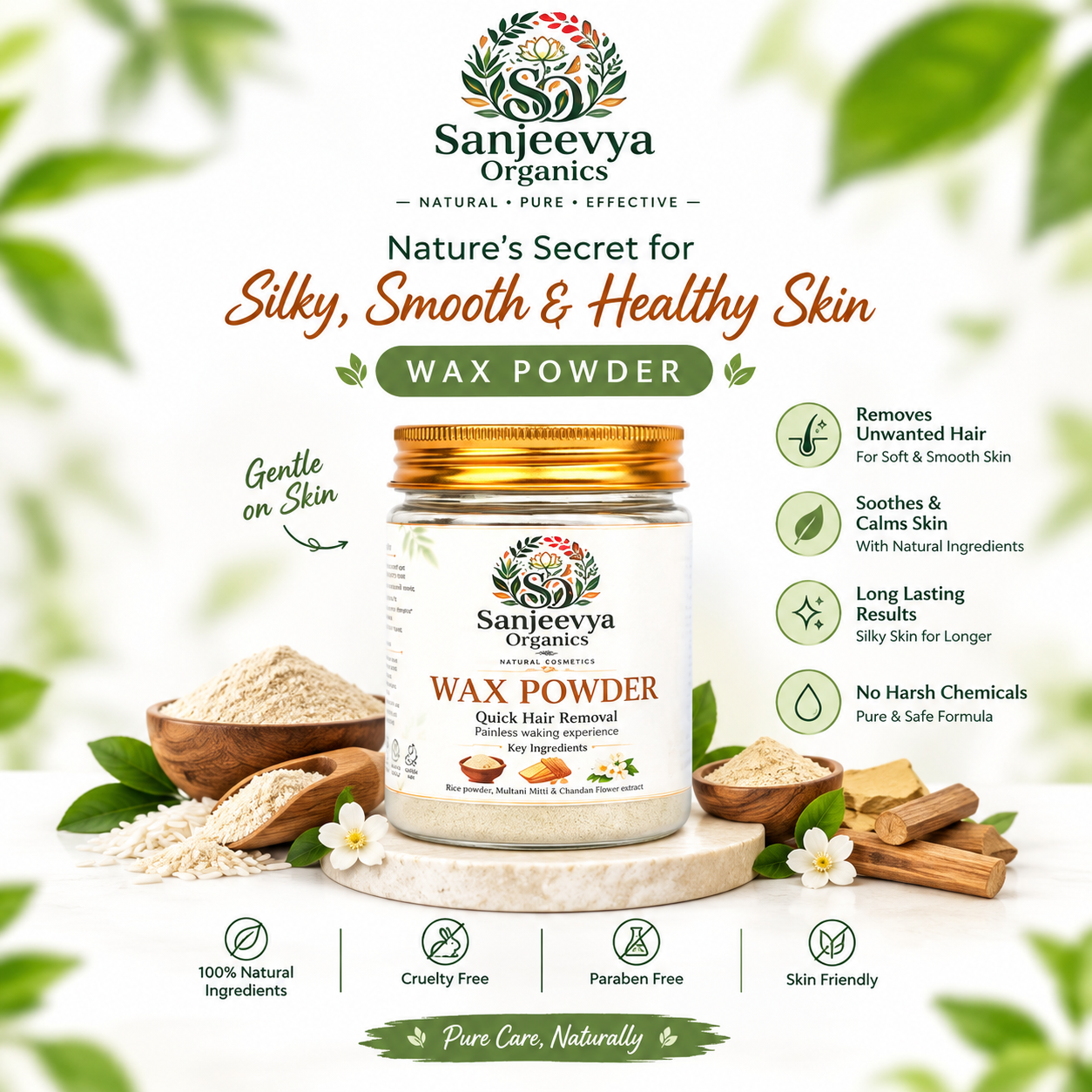 Natural Wax Powder for Quick Hair Removal | Sanjeevya Organics